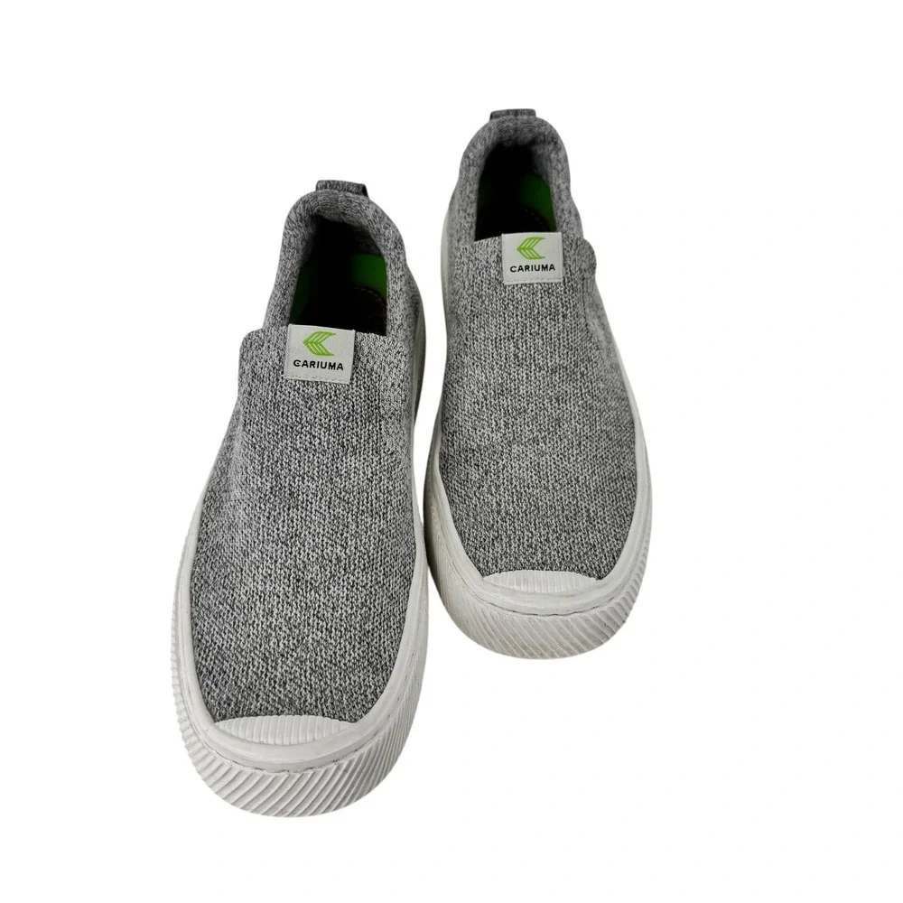 Cariuma IBI Slip-On Grey Bamboo Knit Sustainable‎ Sneakers Womens 7.5
